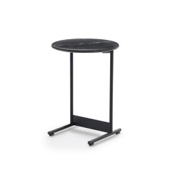 Tokio Service ⌀ 40 - Version with Marquinia Top and black lacquered metal Structure | Side tables | ARFLEX