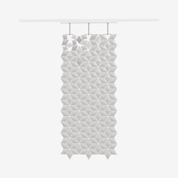 Séparateur d’espace suspendu Facet 102 x 226cm avec rail coulissant | Sound absorbing room divider | Bloomming