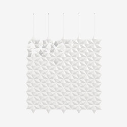 Hängender Raumteiler Facet 170 x 178 cm in Weiß | Sound absorbing room divider | Bloomming