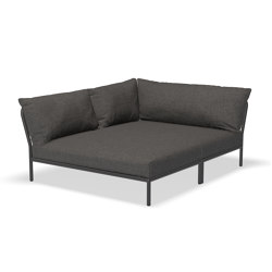 LEVEL 2 | Cozy Corner left Dark Grey Basic | with armrests | HOUE