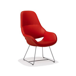 Volpe stool/armchair on sled metal frame | Armchairs | Kusch+Co