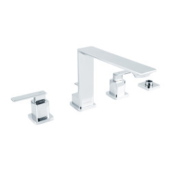 Zephyr | 4 Hole Deck Mounted Bath Mixer Chrome | Bath taps | BAGNODESIGN
