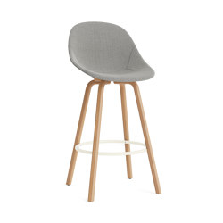 Mat Bar Chair 75 cm Full Upholster Beech/Cream | Bar stools | Normann Copenhagen