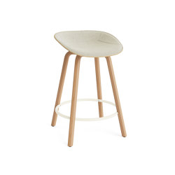 Mat Barstool 65 cm Front Upholstery Hemp Beech/Cream | Bar stools | Normann Copenhagen
