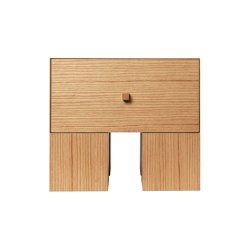 Kuben Bedside Table 1x1 - Natural Oak Veneer | Storage | ferm LIVING
