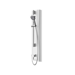 F5L-Therm shower panel made of MIRANIT with hand shower fitting | Shower controls | KWC Professional