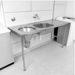 TUBS-BASINS DUHS hospital disposal unit with washbasin and drainer | Wash basins | KWC Professional