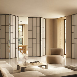 Axia Leather folding doors & Axia leather Secret Twin hinged door | Internal doors | Barausse