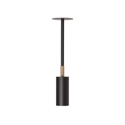 Joey Spot with Plate - Small - Black/Brass (Height 355mm) | Suspended lights | RUBN 