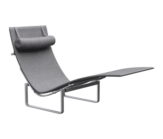 PK24™ | Lounge chair | Leather | Satin brushed stainless steel base | Chaise longues | Fritz Hansen