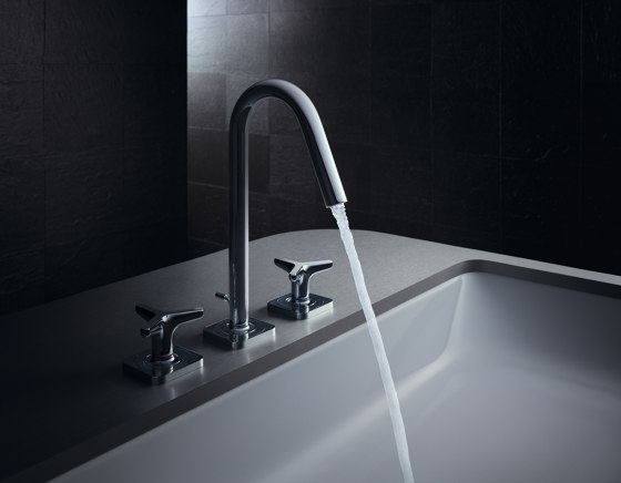 AXOR Citterio M 3-Hole Basin Mixer with star handles and escutcheons, DN15 | Robinetterie pour lavabo | AXOR