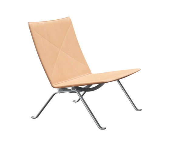PK22™ | Lounge chair | Leather | Satin brushed staineless spring steel base | Sessel | Fritz Hansen