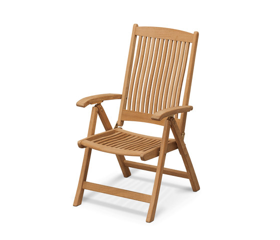 Columbus garden chair in teak for outdoor use, adjustable | Chairs | Skagerak