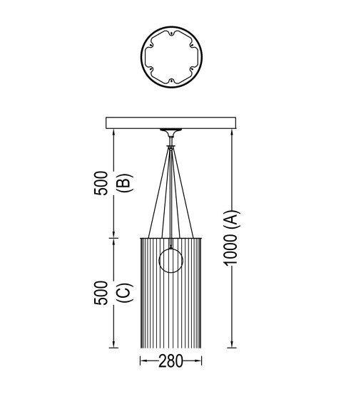 Circular Cropped 280 Pendant Lamp | Suspensions | Willowlamp