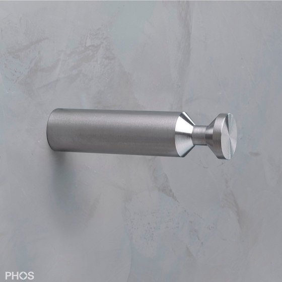 Gancho de pared, en forma de varilla con ranura cónica, longitud 6,7 cm, Ø16 mm | Estanterías toallas | PHOS Design
