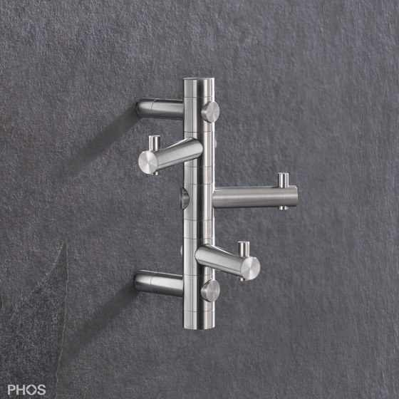 Piccolo appendiabiti da parete con 3 ganci girevoli | Portasciugamani | PHOS Design