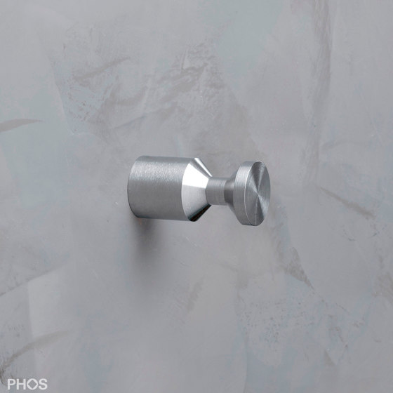 Gancio a muro, a forma di bastone con scanalatura conica, lunghezza 3,2 cm, Ø 16 mm | Portasciugamani | PHOS Design