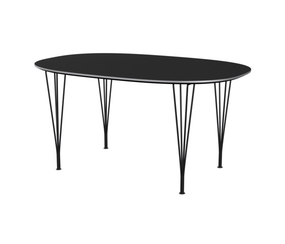 Superellipse™ | Dining table | B612 | Black laminate | Black powdercoated spanlegs | Tavoli pranzo | Fritz Hansen