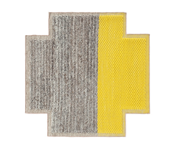 Mangas Space Rug Plait Square Yellow 5 | Formatteppiche | GAN