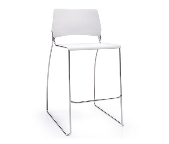 Ados barstool with footrest and backrest, stackable | Sgabelli bancone | AKABA