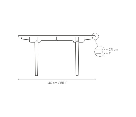 CH337 | Dining Table 115 x 140 | Mesas comedor | Carl Hansen & Søn