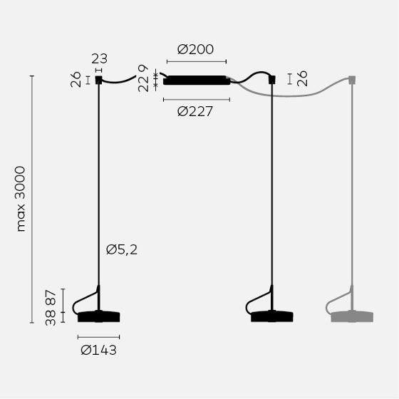 U-Turn 36 - black | Suspended lights | BELUX