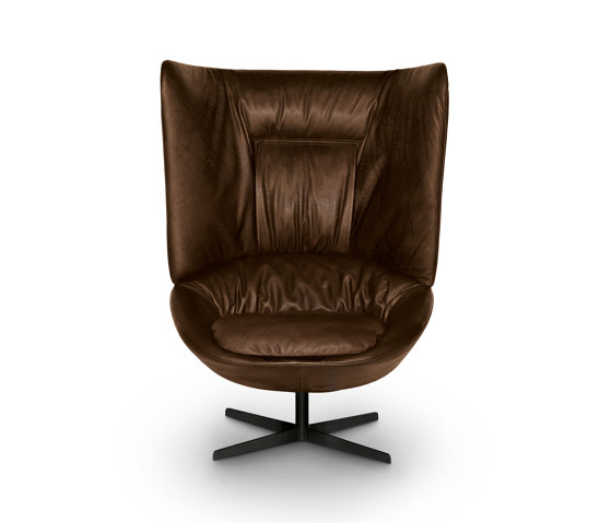 Ladle Armchair - High Backrest/Swivel Spoke Base Leather Version | Armchairs | ARFLEX