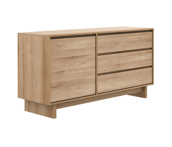 Wave | Oak sideboard - 1 door - 3 drawers | Buffets / Commodes | Ethnicraft