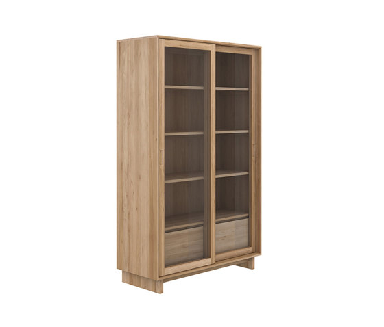Wave | Oak storage cupboard - 2 sliding doors - 2 inside drawers | Cabinets | Ethnicraft