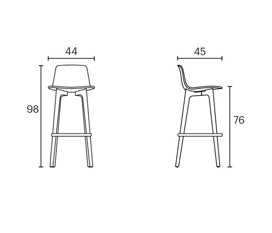 Lottus Wood stool | Bar stools | ENEA