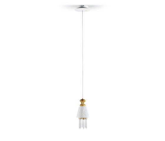 Belle de Nuit Ceiling Lamp with Lithophane | Golden Luster (CE/UK) | Suspended lights | Lladró