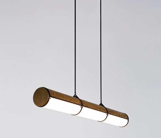 Woody Endless Straight - 3 Units (Black/Stained Oak) | Suspended lights | Roll & Hill