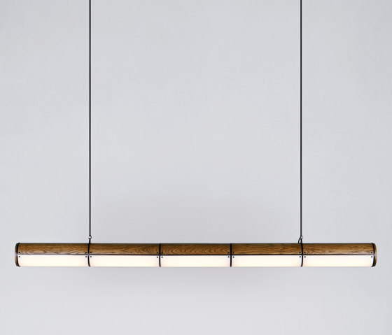 Woody Endless Straight - 5 Units (Black/Stained Oak) | Suspended lights | Roll & Hill