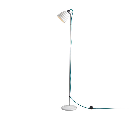 Hector Bibendum Floor Light, White, Turquoise Braided Cable | Free-standing lights | Original BTC