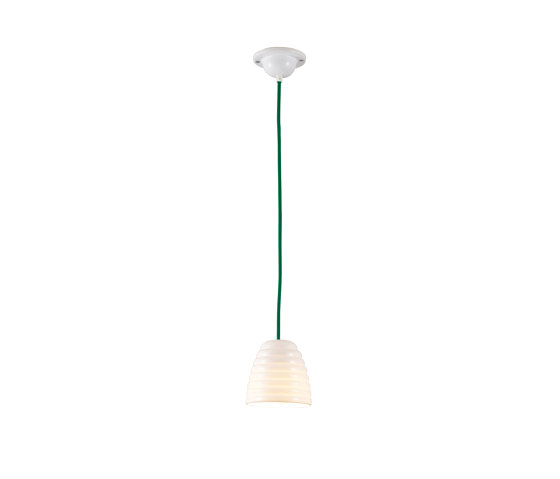 Hector Bibendum Size 1 Pendant, White with Green Cable | Suspended lights | Original BTC