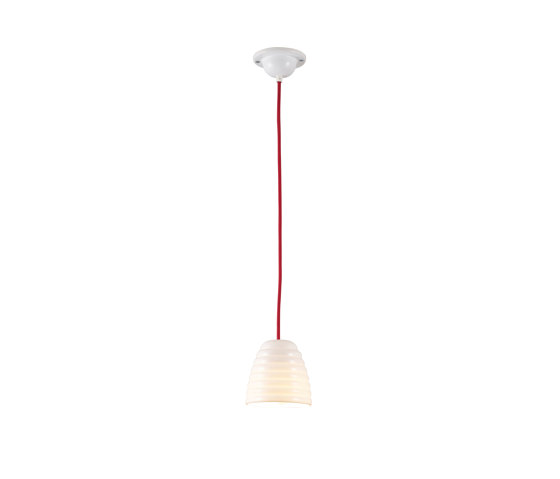 Hector Bibendum Size 1 Pendant, White with Red Cable | Suspended lights | Original BTC