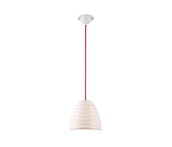 Hector Bibendum Size 2 Pendant, White with Red Cable | Suspended lights | Original BTC