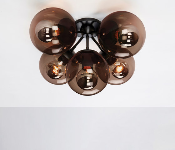 Modo Ceiling Mount - 5 Globes (Black/Smoke) | Lámparas de techo | Roll & Hill