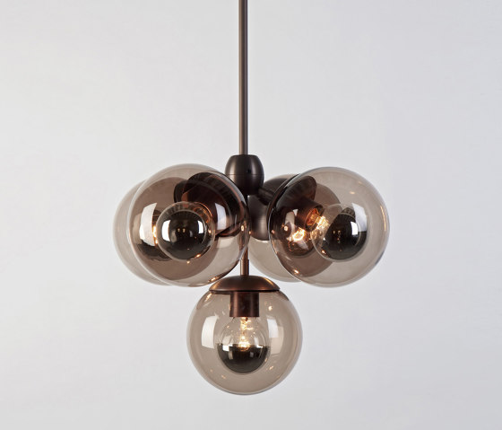 Modo Pendant - 5 Globes (Bronze/Smoke) | Wandleuchten | Roll & Hill