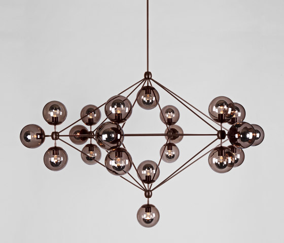 Modo Chandelier - 6 Sided, 21 Globes (Bronze/Smoke) | Lampade sospensione | Roll & Hill