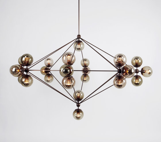 Modo Chandelier - 8 Sided, 27 Globes (Bronze/Smoke) | Lampade sospensione | Roll & Hill