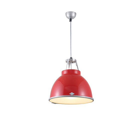 Titan Size 1 Pendant Light, Red with Etched Glass | Suspended lights | Original BTC