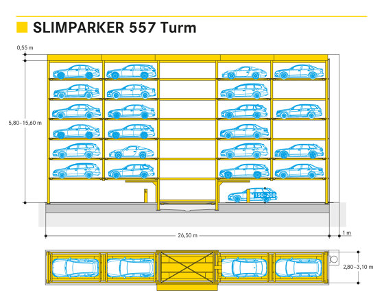 Slimparker 557 tower | Fully automatic parking systems | Wöhr