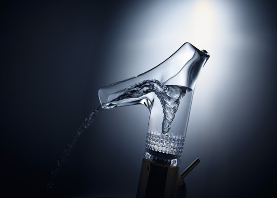 AXOR Starck V Single lever basin mixer 250 with glass spout - diamond cut | Robinetterie pour lavabo | AXOR