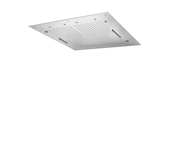 Harmonia F2900 | Ceiling mounted stainless steel showerhead with rain flow, 2 cascade, 8 mist sprays, cromotherapy and audio | Shower controls | Fima Carlo Frattini