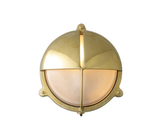 7427 Brass Bulkhead With Eyelid Shield, Large, Natural Brass | Wandleuchten | Original BTC