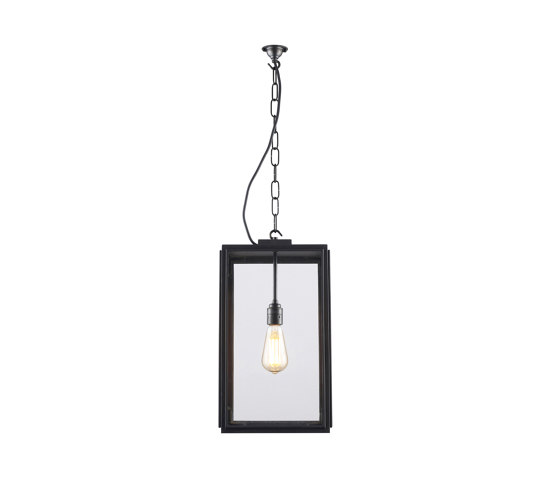 7638 Square Pendant, External Glass, Closed Top, Weathered Brass, Clear Glass | Suspensions | Original BTC