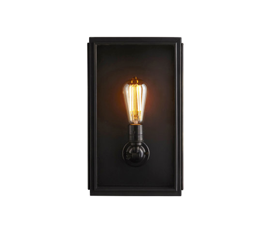 7642 Box Wall Light, External Glass, Medium, Weathered Brass, Clear Glass | Wandleuchten | Original BTC