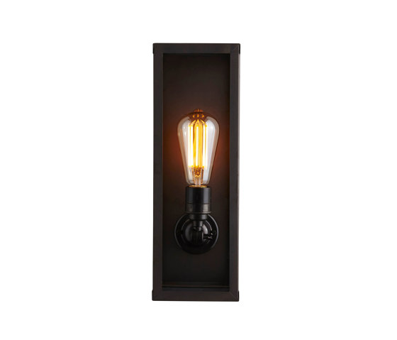 7650 Narrow Box Wall Light, Internal Glass, Weathered Brass, Clear Glass | Wall lights | Original BTC