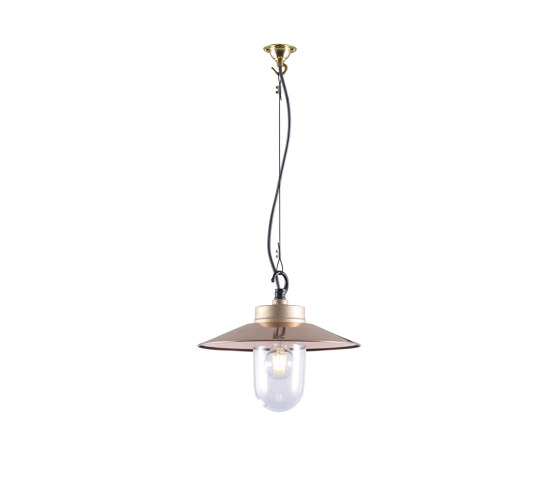 Well Glass Pendant With Visor 7680, Bronze & Clear Glass | Suspended lights | Original BTC